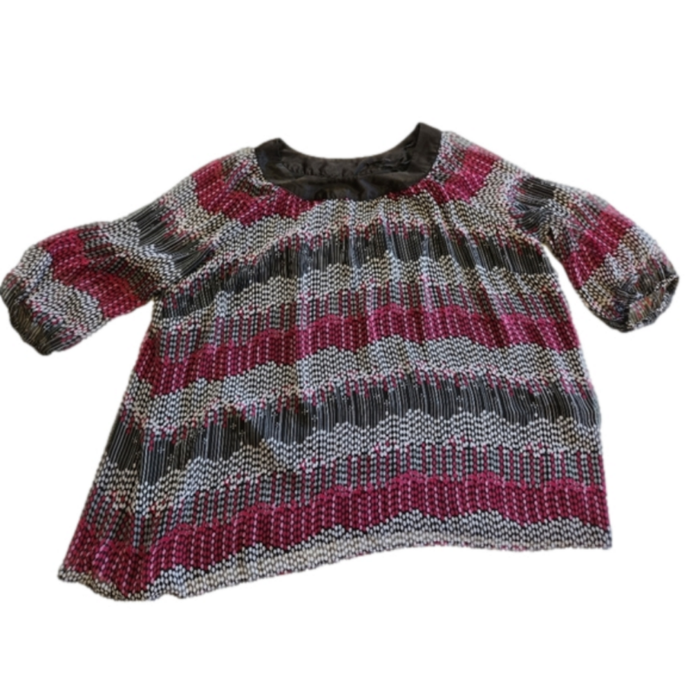 Maggie Barnes Blouse 4X Pink and Black